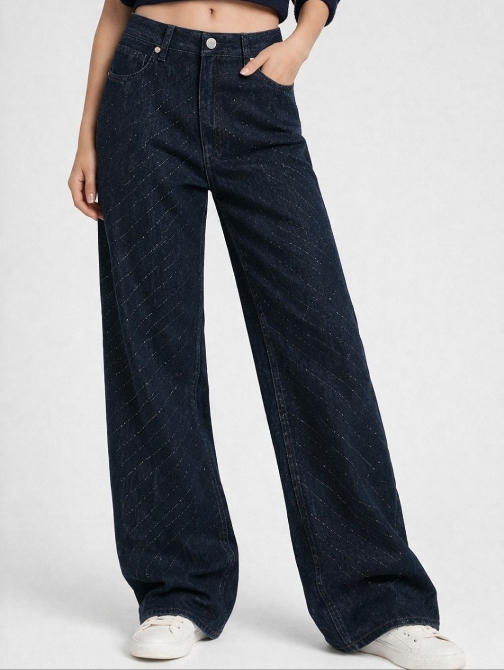 Zara Rhinestone Jewel Straight Jeans Size 0/25